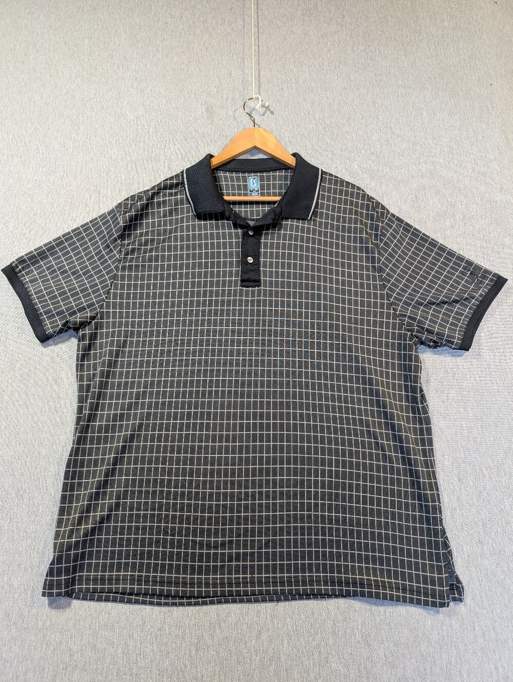PGA Tour Golf Polo Shirt Men's XXL Grey Black